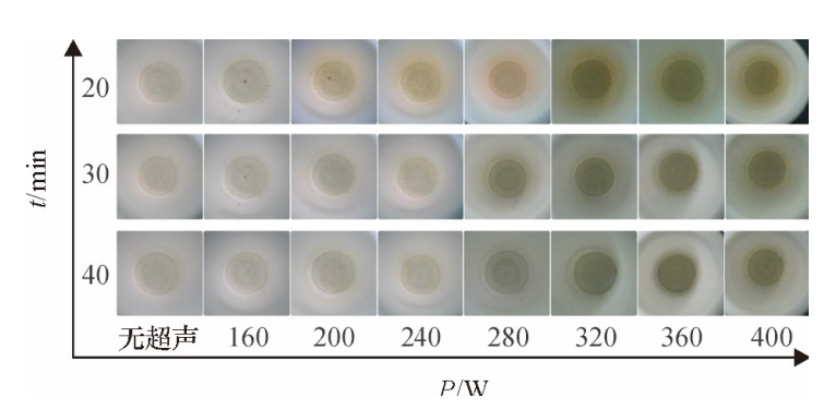 不同密閉消解時(shí)間、不同超聲功率的消解效果